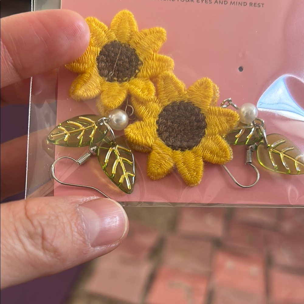 Earrings with Metallic Accents / Boho Style - Picture 5 of 5